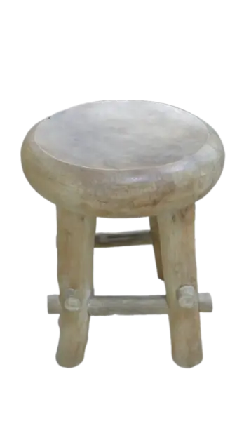 Product image of the product “Round stool with 4 feets made of teak root, about 36cm diameter and 45cm height ”